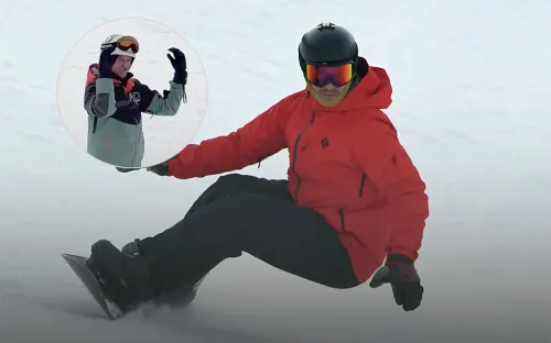 Костомаров покорил трассу на сноуборде. Роману помогал триумфатор Сочи