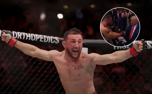 Мераб удушил американца на глазах Трампа. А после он прыгнул к президенту с благодарностью